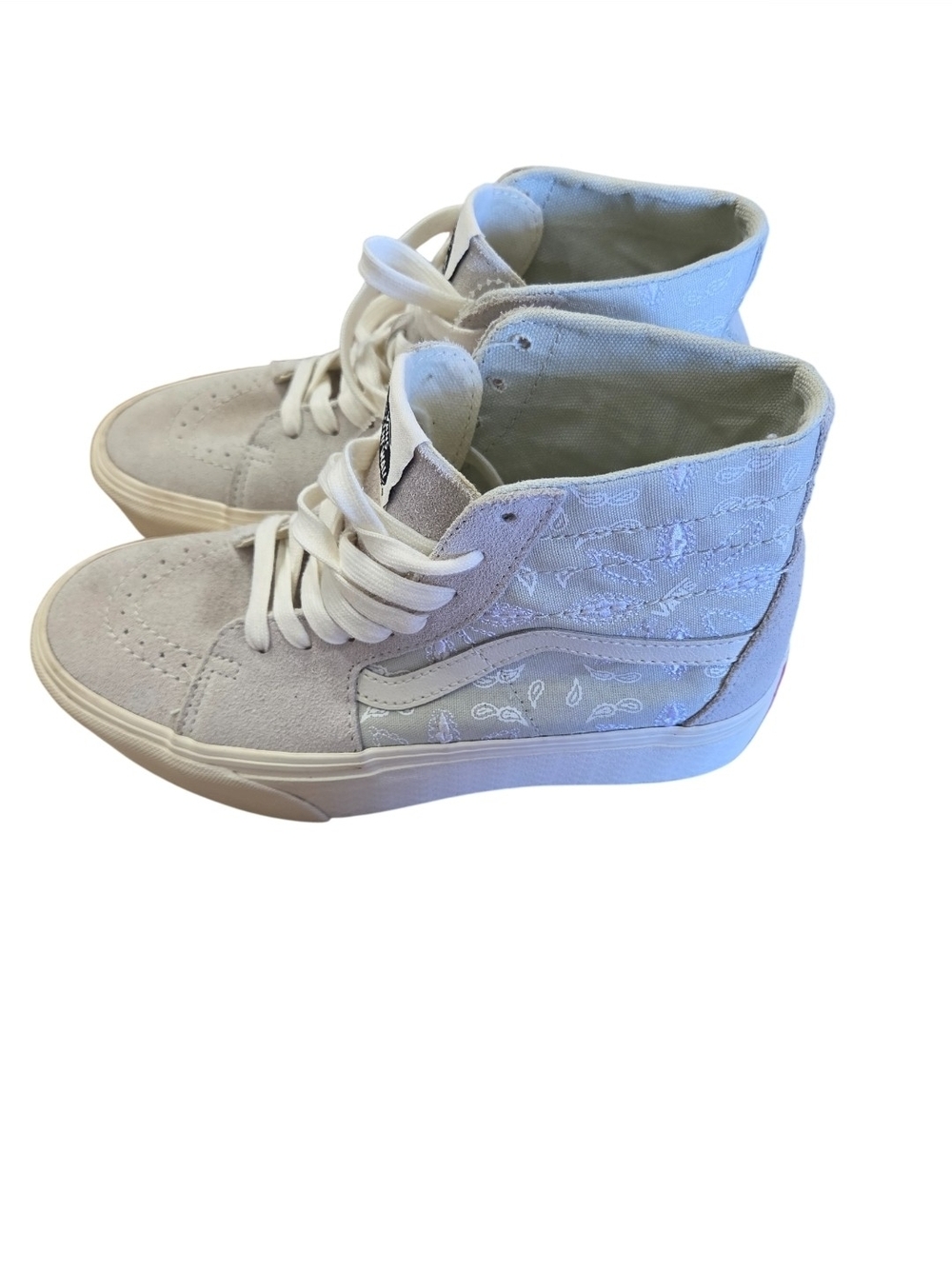 Vans High Top Sneakers in Light Beige with White Accents